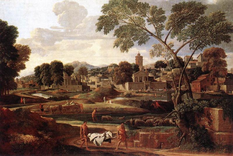POUSSIN, Nicolas Landscape with the Funeral of Phocion af china oil painting image